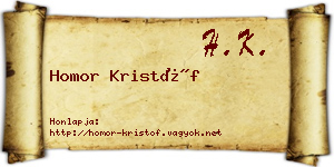 Homor Kristóf névjegykártya