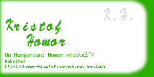 kristof homor business card